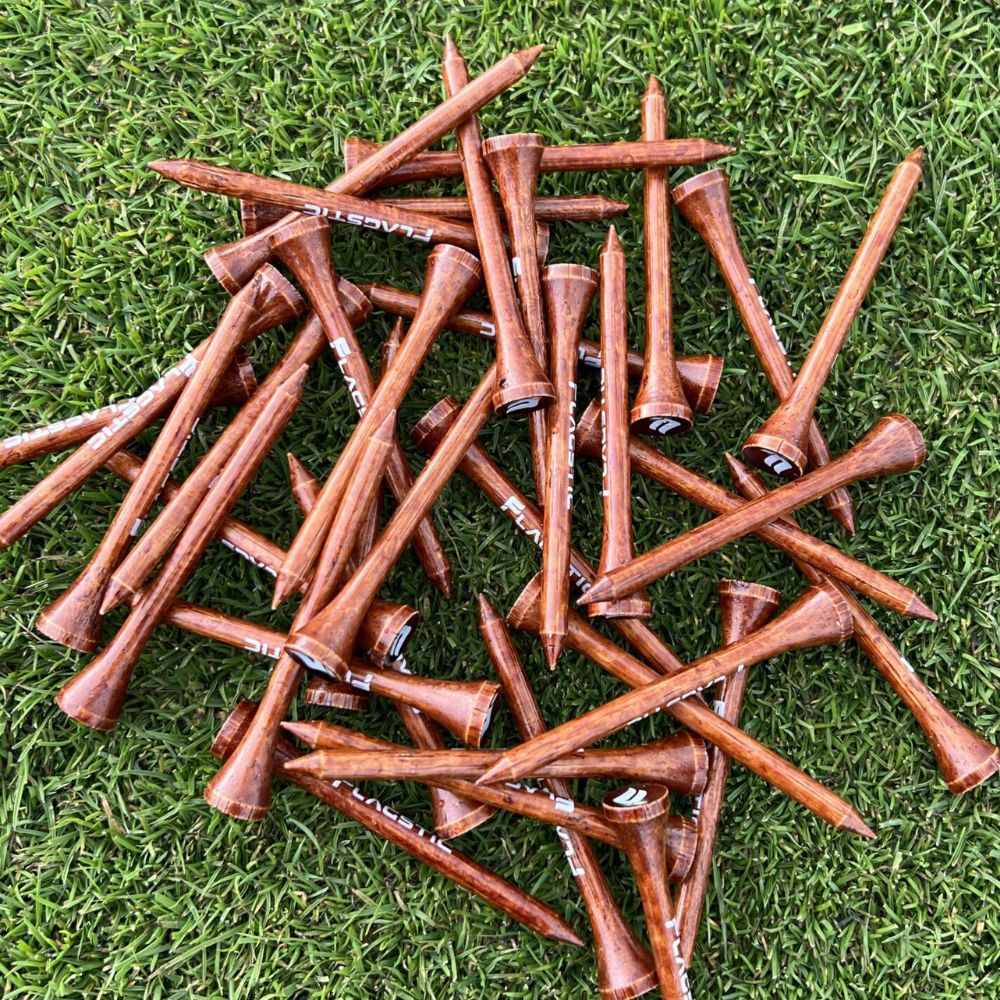 bamboo golf tees 70mm brown x50